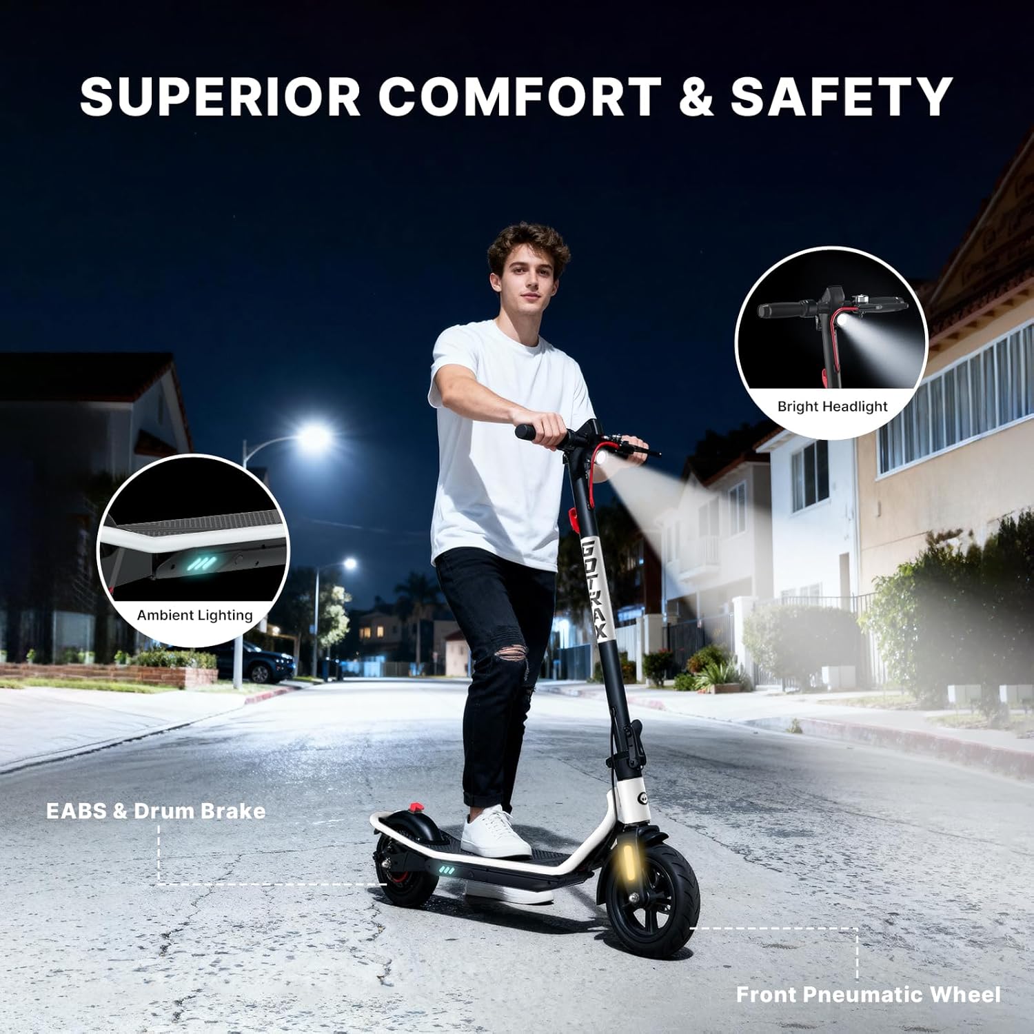 Gotrax Electric Scooter for Adults, Max 12 Mile Range & 15.5Mph by 250W Motor, 8.5" Front Air & Rear Solid Tires, Max Load 220lbs & Big Display with Cruise Control, Foldable EScooter EABS & Drum Brake