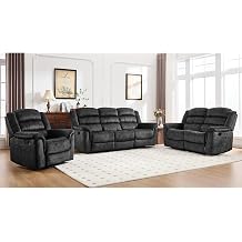 EBELLO Manual Recliner Chair, Soft Fabric Recliner Sofa with Overstuffed Armrest and Backrest for Living Room, Bedroom, Brown