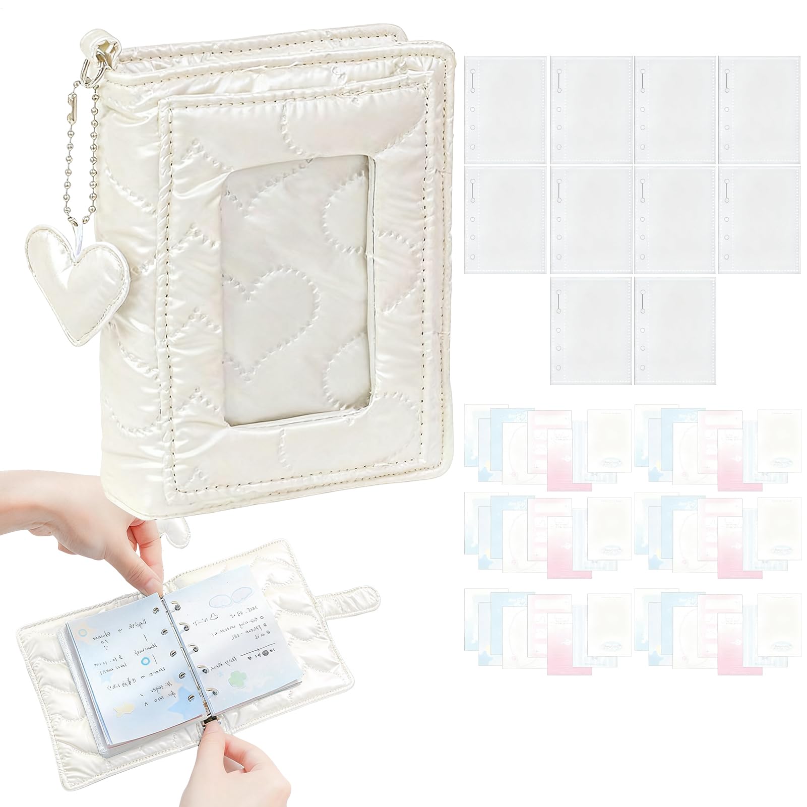 Genérico Cuaderno de Collage Bonito con Portada Acolchada y Bolsillo | M5 Libreta Espiral Para Collage Y Álbum Para Escuela Hogar Dormitorio Aula Sala De Estudio Chicas Mujeres Adolescentes