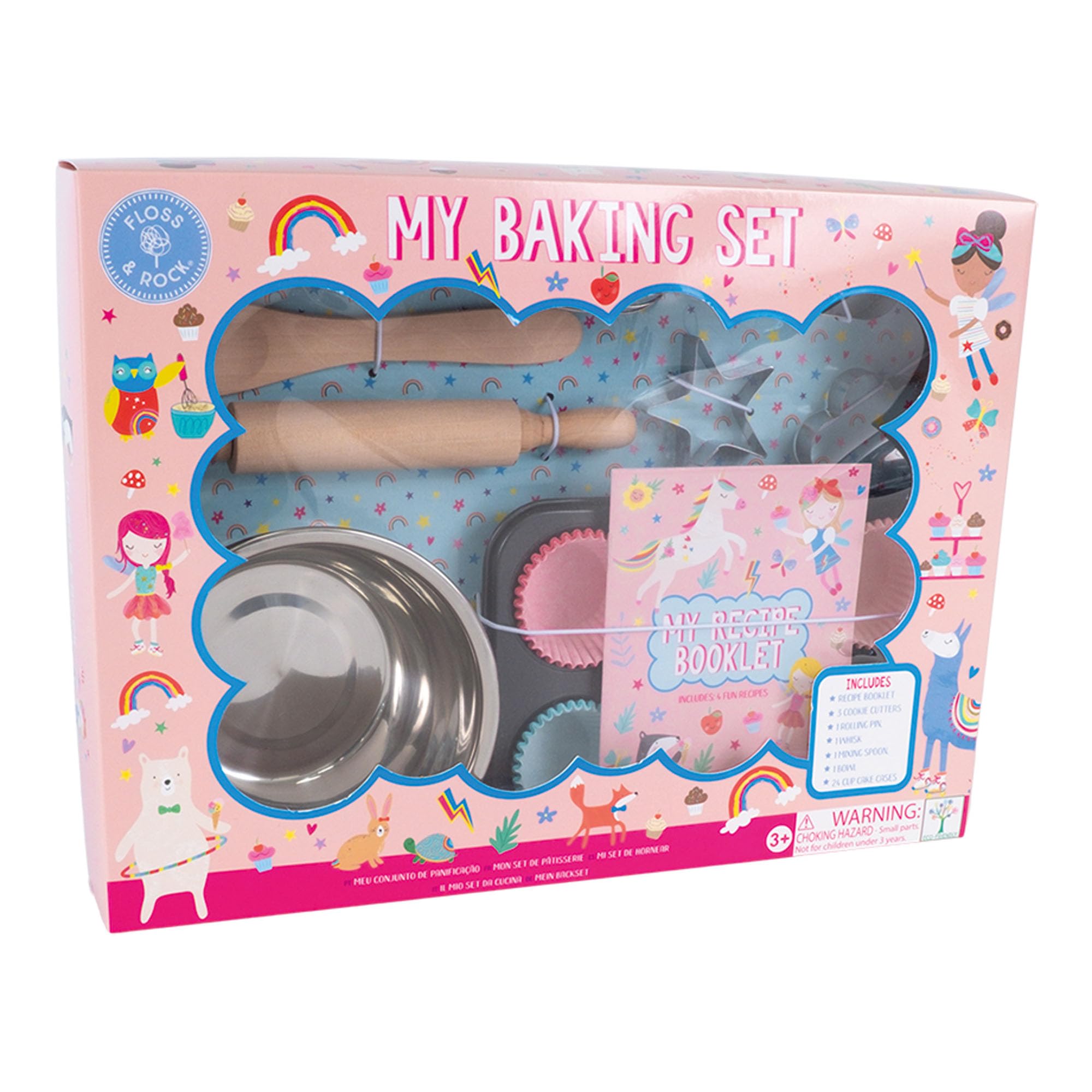 Floss and Rock Rainbow Fairy 10 Piece Baking Set, Box Measures 13.3-inches Length, Baking Tools Sets, 49P6061