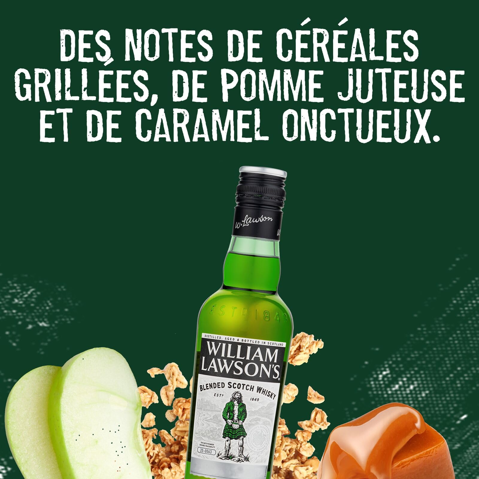 William Lawson's Whisky Blended Scotch, 40% Vol, 100cL / 1L, Spirit avec du Malt Fruité