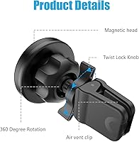 Vista 4 de Soporte magnético plano WizGear para el tablero del auto, para teléfonos celulares y tabletas mini con tecnología de adhesión rápida - Extra delgado