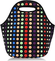 Vista 8 de LOVAC Lonchera de neopreno aislada para hombres, lonchera reutilizable, duradera e impermeable, suave y ligera (negro y gris)