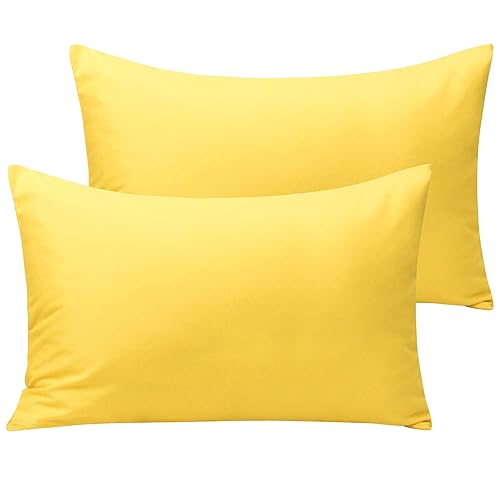 Miniatura 3 de NTBAY Sábana bajera ajustable de microfibra para cuna (28 x 52 pulgadas) y funda de almohada con cierre de sobre (14 x 20 pulgadas), color amarillo