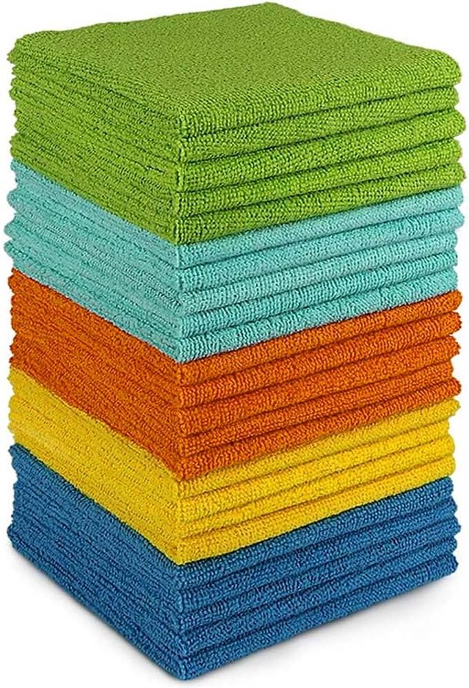 AIDEA Microfibre Cleaning Cloth Lint Free Washable Pack of 24 30x30cm