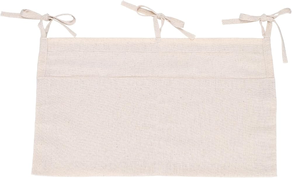 PATIKIL Bedside Hanging Bags, 20" x 12" Linen Bib Storage Bag Hanging Diapers Caddy Organizer Crib Oranizing Pocket for Nursery Dormitory Toys Essentials, Beige — 사진 1