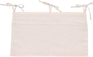 PATIKIL Bedside Hanging Bags, 20" x 12" Linen Bib Storage Bag Hanging Diapers Caddy Organizer Crib Oranizing Pocket for Nursery Dormitory Toys Essentials, Beige
