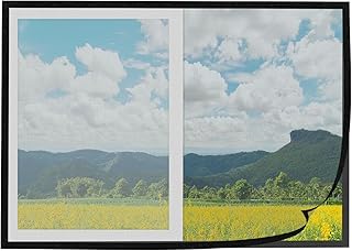 Ideal Swan Adjustable Window Screen, Replacement Max 39” x 59” DIY Fiberglass Mesh Window Screens for Sliding/Swing/Top-Hung, Fits Wood/Iron/PVC Frames Black Frame Grey Mesh