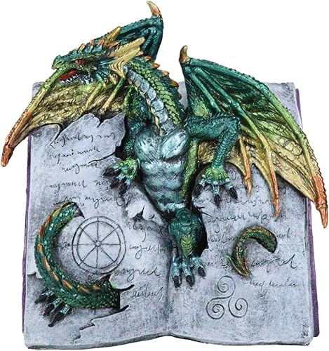 Miniatura 10 de Ebros Gift World of Wizardry and Hechicería Lanzador de hechizos Fantasía Dragón de Bibliografía Emergente de Hechizos Libro con Runas Mágicas