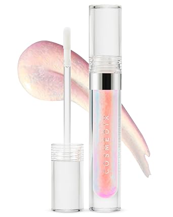 مرطب الشفاه السائل الكريستالي من COSMEDIX Lumi - ملمع شفاه ممتلئ للنساء للحصول على شفاه ممتلئة ورائعة وممتلئة - حشو شفاه مرطب يدوم طويلاً مع لمسة نهائية شديدة اللمعان
