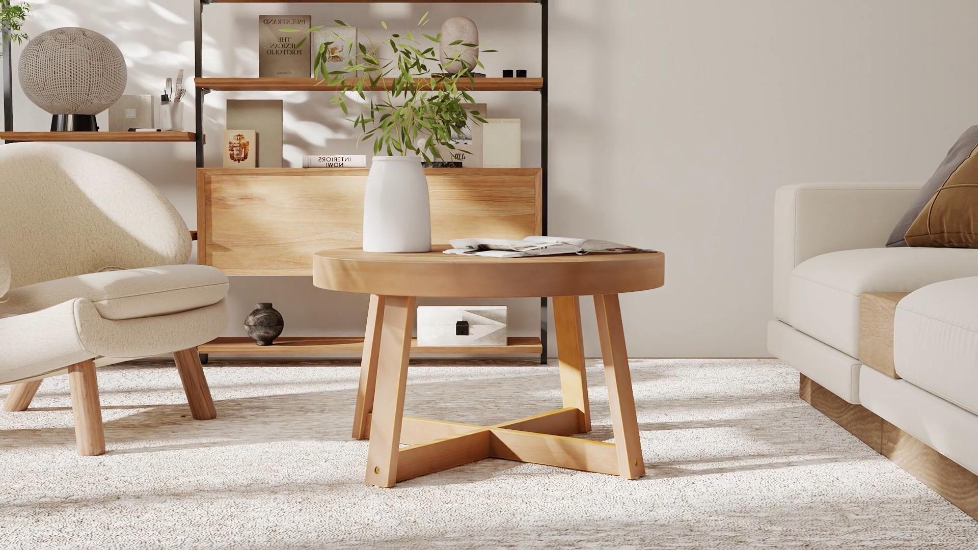 Amazon.com: Giantex Round Coffee Table, 30