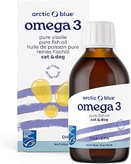 Arctic Blue Premium Omega 3 Fischöl 300ml für Hunde und Katzen in Lebensmittelqualität - Omega 3 & 6 Fettsäuren mit EPA & DHA - Öl für gesunden Stoffwechsel, glänzendes Fell und gesunde Haut