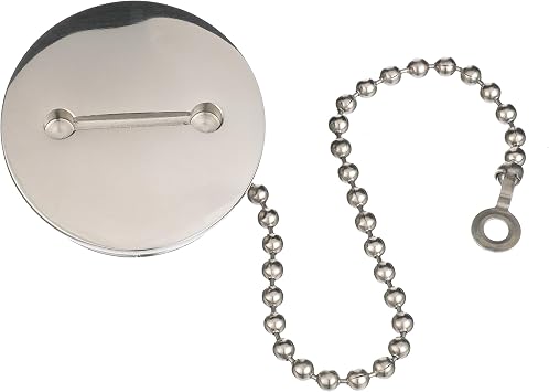 Attwood Replacement Stainless Steel 2 Deck Fill Cap with Chain - Boat Replacement Stainless Steel 2 Deck Fill Cap 66061-3 with Chain - Boat, Silver