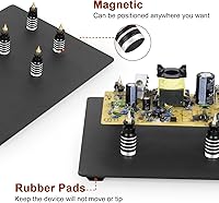 Vista 5 de Helping Hands - Soporte magnético para placa de circuito de soldadura, herramientas de tercera mano con lámpara de aumento LED 3X, soporte