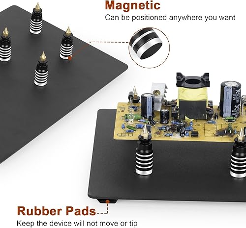 Miniatura 5 de Helping Hands - Soporte magnético para placa de circuito de soldadura, herramientas de tercera mano con lámpara de aumento LED 3X, soporte para