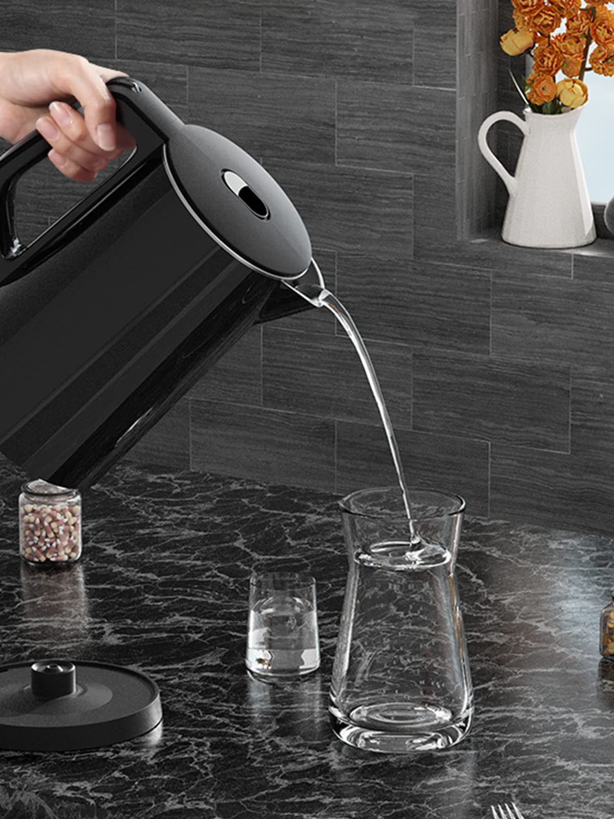Roestvrij stalen waterkoker 1,8L draadloos 1500W thee water