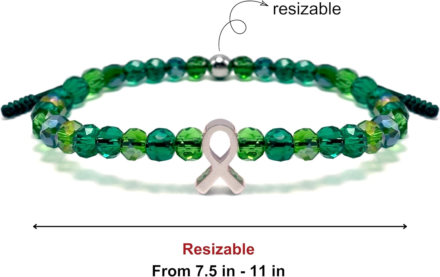LAMIBEE Bracelet For A Cause, Crystal Bead Bracelet, Awareness Ribbon Bangle Bracelets, Wristbands for Awareness, Protection Surfer String Bracelet for Men, Women - Image 7