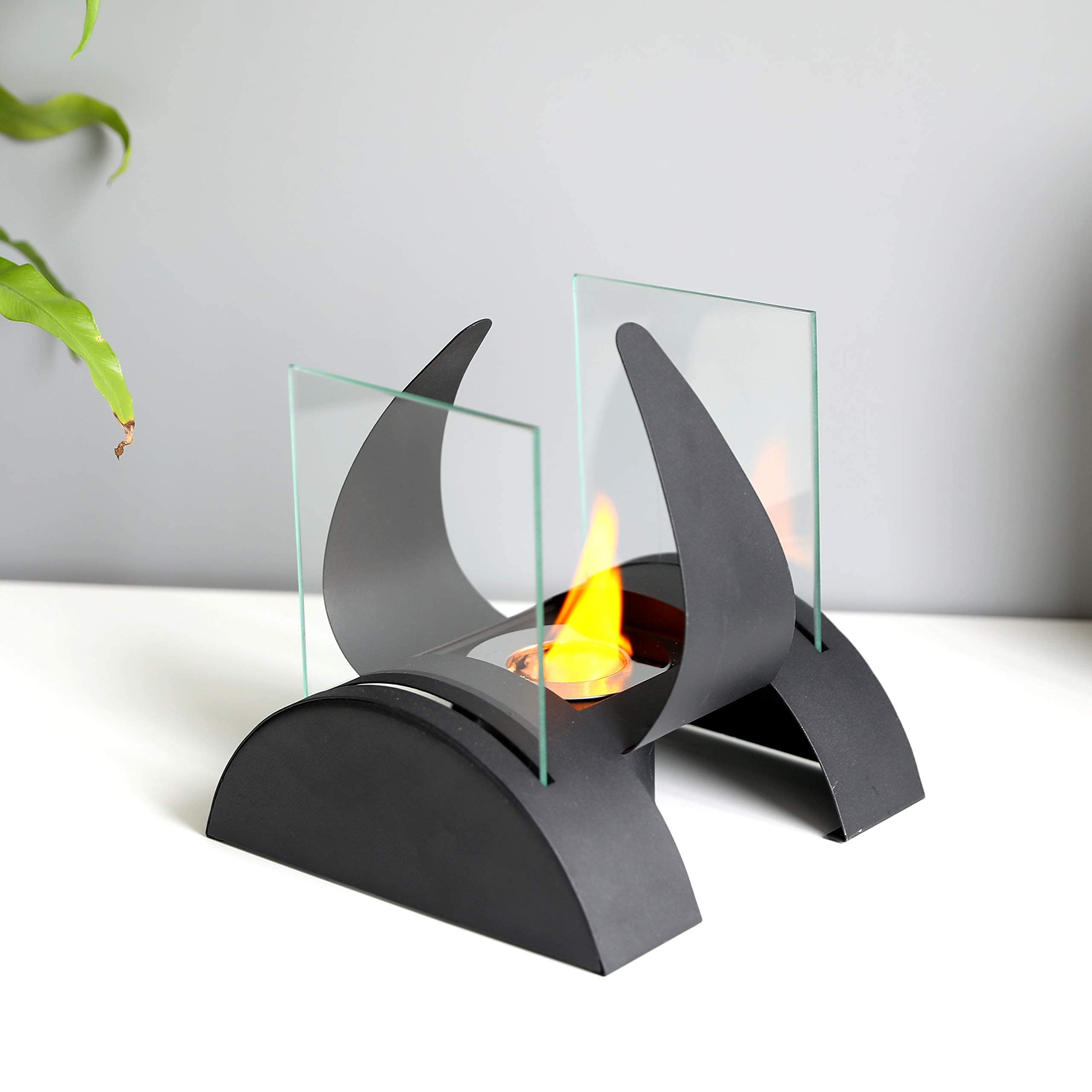 JHY Design Square Bioethanol Fireplace, Portable Fire Bowl with Two