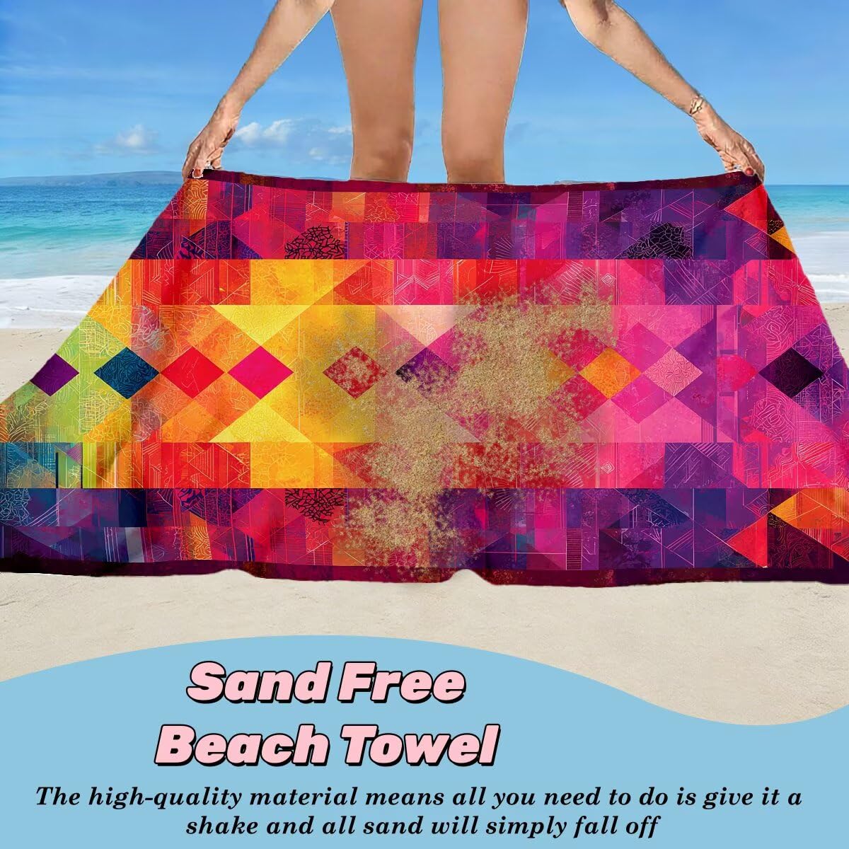 Toalla Playa 90x180 cm, Toalla Gimnasio Microfibra Secado Rapido, Juego de 2 Antiarena Toallas de Playa, Ligera Compacta Toallas Microfibra Grande para Viaje, Regalo Hombre Regalo Mujer (Retro) -4177