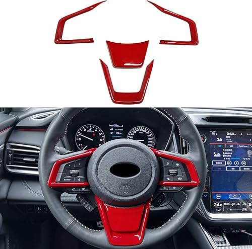 Miniatura 9 de 4 piezas ABS negro marco panel de volante cubierta para Subaru Forester Ascent SUV 2019-2023, para Impreza 2017-2024, para LegacyOutback 2018-2024,