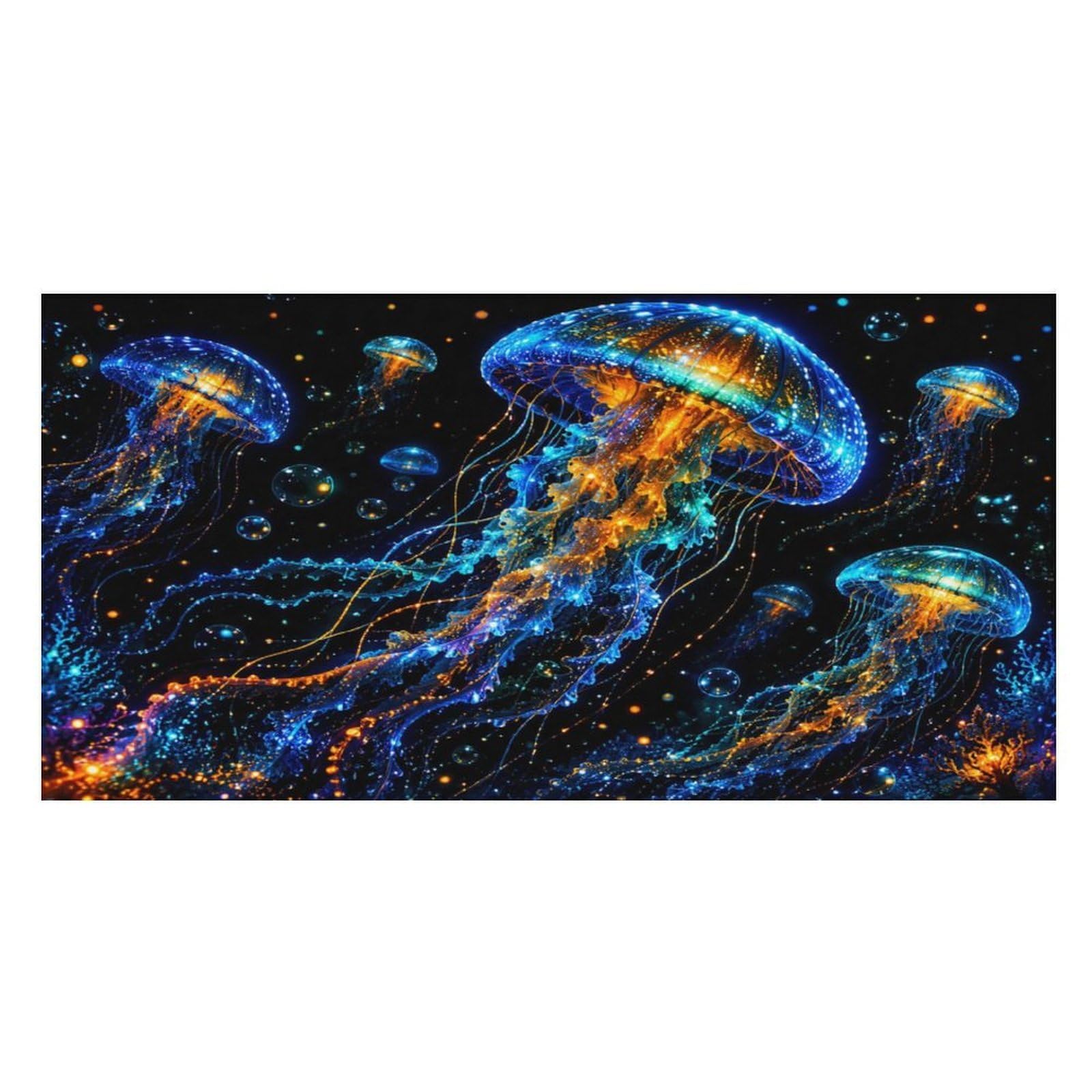 Anceky Glowing Jellyfish Ocean Oversized Beach Towel Quick Dry Sand Free Microfiber Travel Towel Lightweight Multi Purpose Beach Blanket Pool Gym Bath Towel 63x31 in
