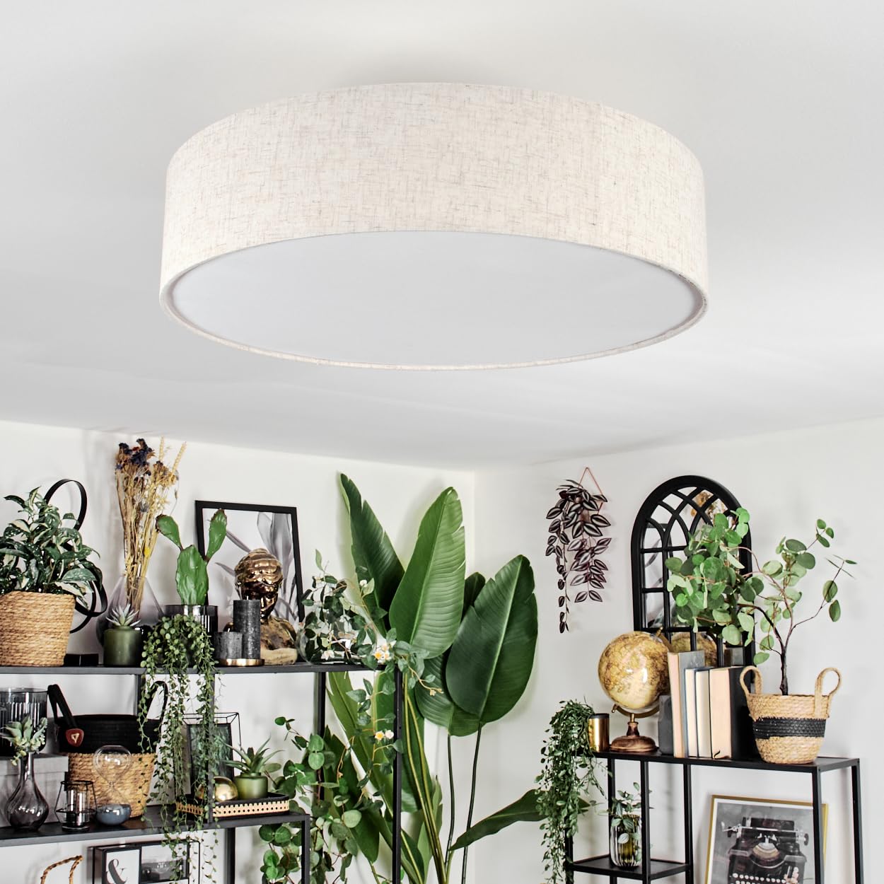 Plafondlamp Double Round Nikkel Mat - Van den Heuvel Verlichting