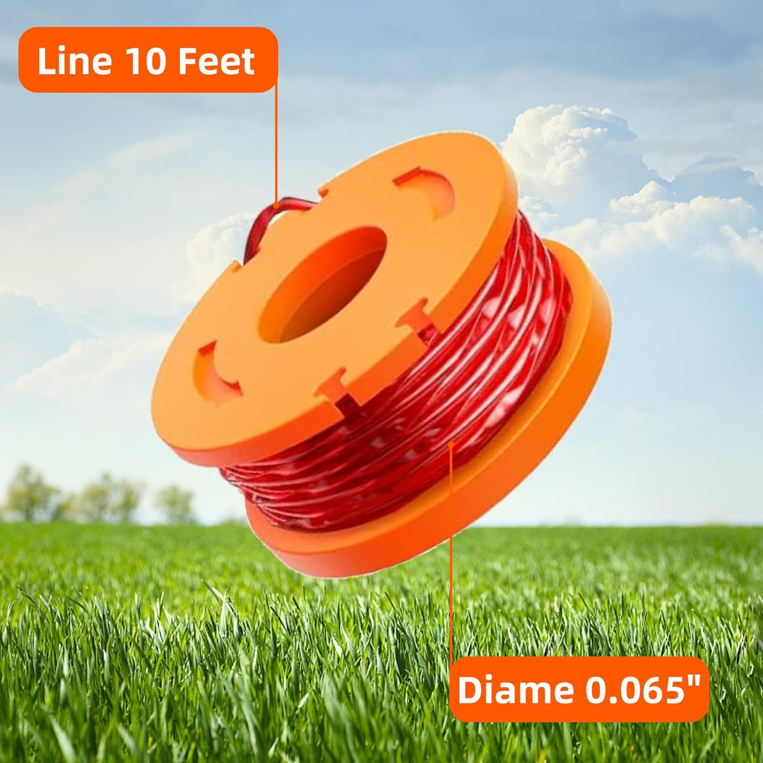 36 Pack WA0010 WA0004 Replacement Trimmer Line Spool 10Ft 0.065" Compatible with Worx WG154 WG163 WG160 WG180 WG175 WG155 WG151 Weed Wacker Eater String,with WA6531 Cap Parts(36 Spools+6 Cap)