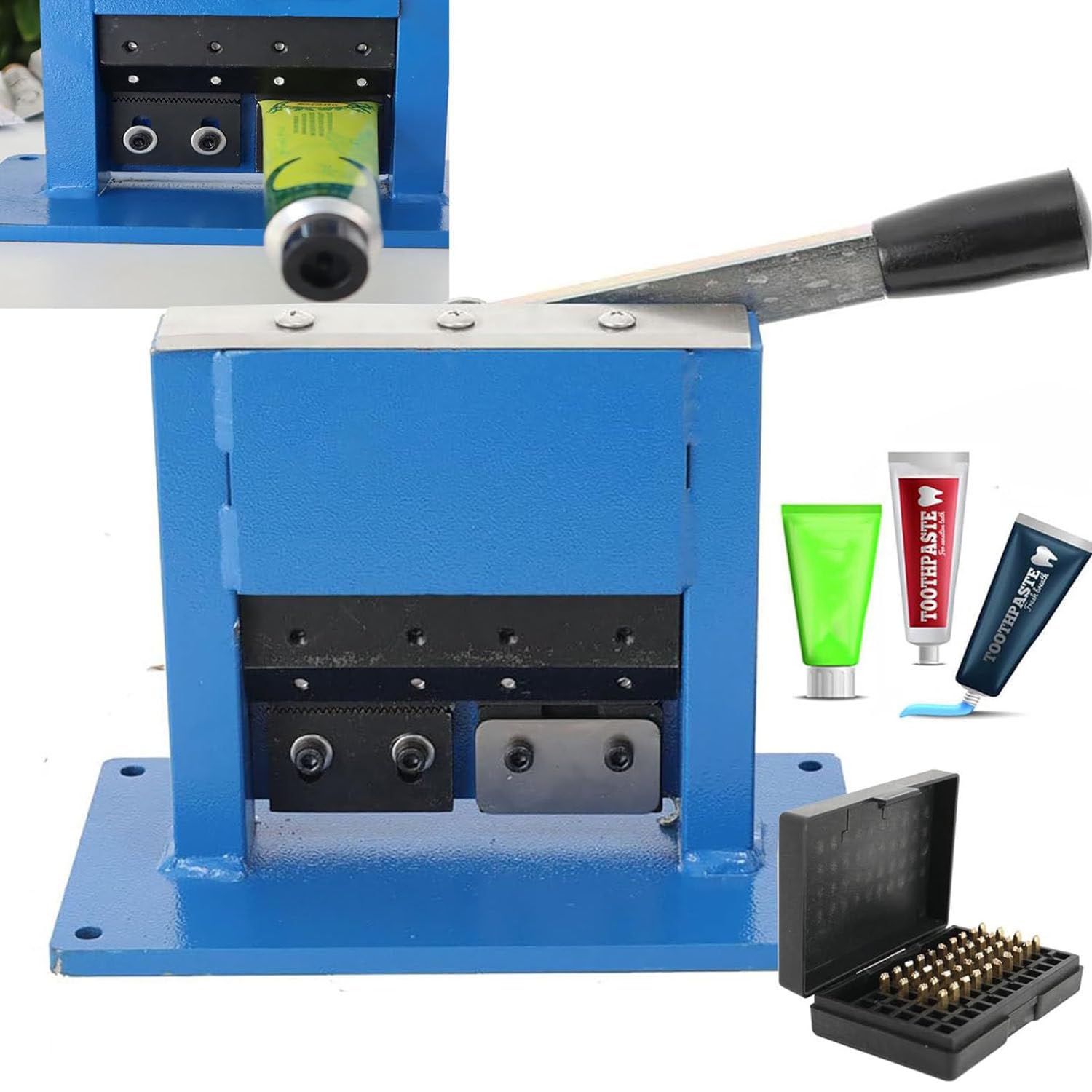 Máquina Sellado Tubos Plástico Sellador,Máquina De Sellado Manual De Tubos Con Codificador De Fecha Para Cosméticos,Sellador Manual Tubos Laminados Aluminio,Medicamentos Y Envases WithCoding