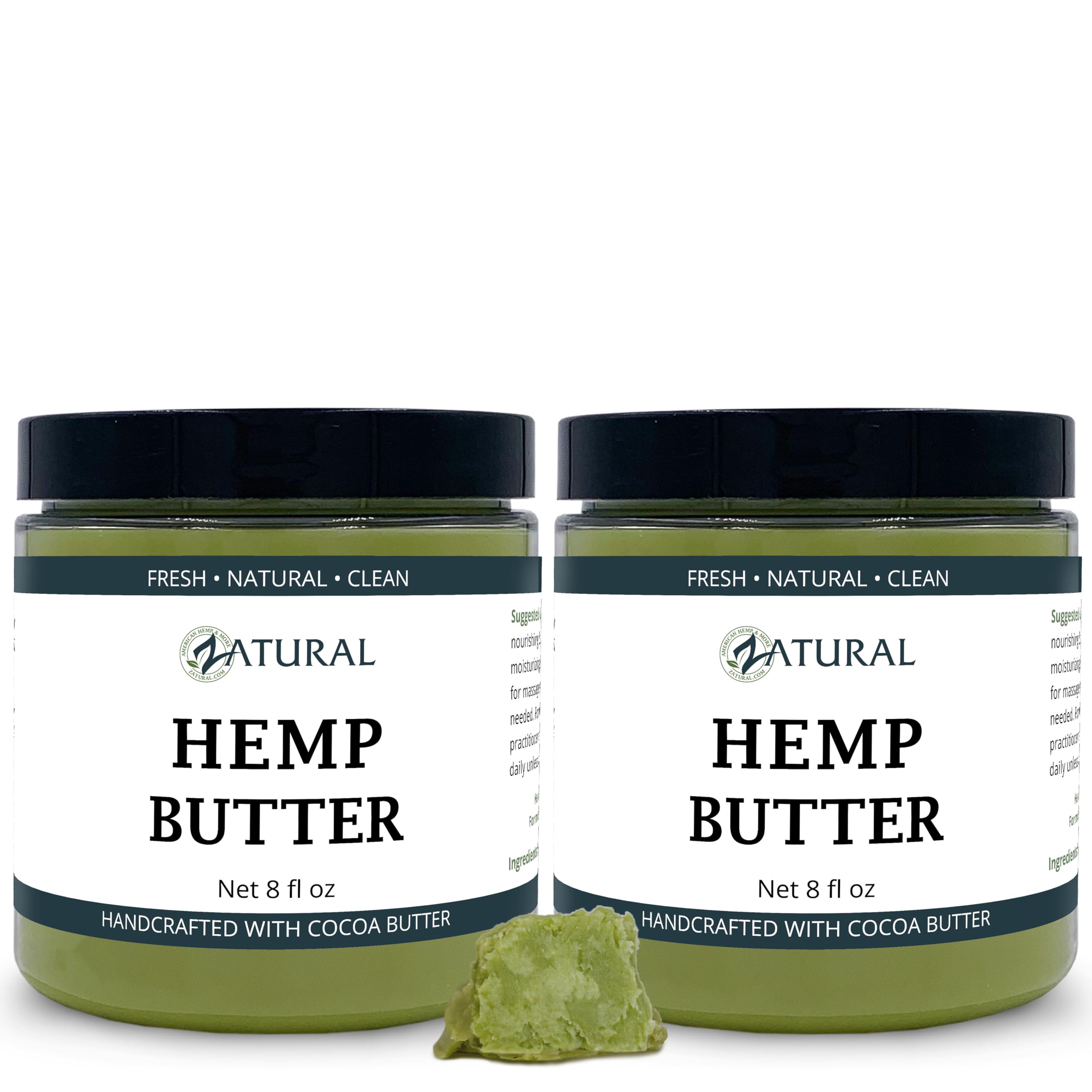 Zatural Hemp Butter Handcrafted, Vegan, 2 Simple Clean Ingredients (2 Pack)