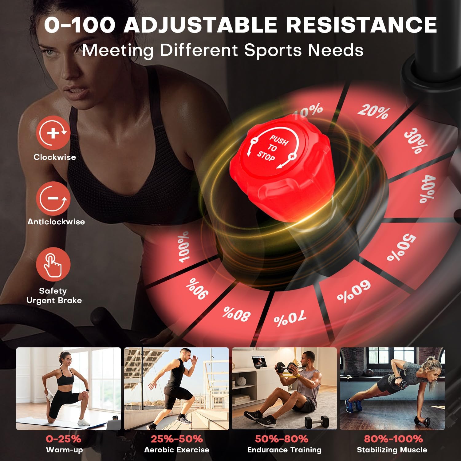 Upgraded Exercise Bike for Home Gym Use with LCD Display & Tablet Holder, S… thumbnail 4