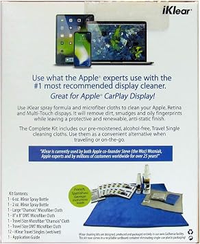 iK-26K Ultimate Tech Cleaning Kit Bundle - iKlear Spray Bottles, DMT Cloths, Chamois Cloths, and Travel Singles - Safe & Non-Toxic Made in USA