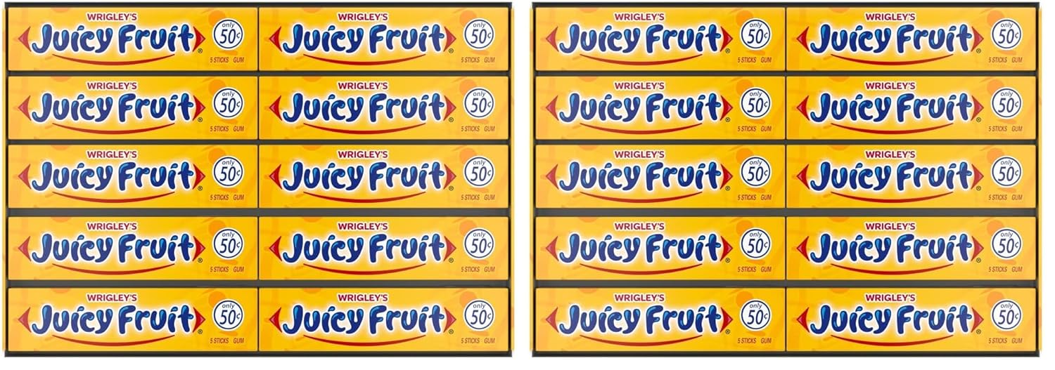 Juicy Fruit Gum WRIGLEY'S Chewing Gum Bulk Pack, 5 Stick (Pack of 80)