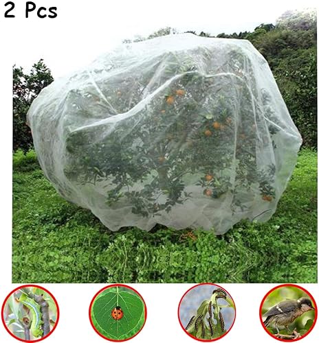 Miniatura 7 de Bolsas para cubierta de plantas, 4.6 x 3.4 pies, malla de red de jardín cifrada reutilizable con cordón, red de protección de plantas de árboles