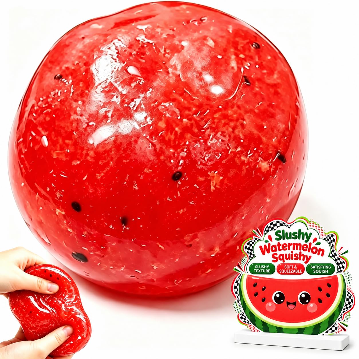 Crunchy Squishy ASMR Bead Filled Stress Relief Squeeze Fidget Toy (A-Watermelon) — image 1