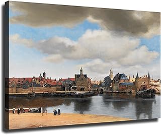 Johannes Vermeer - View of Delft - 1661 - Famous Paintings - Vintage Poster Art Modern Classroom Kitchen Bedroom Room Living Room Office Decor Modern Family Bedroom Decor Posters (08×12inch Unframed)