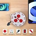 MX Extension Board 3-Pin Flex Box with 6 Meters Copper Cord 3 Universal Sockets Master Switch, LED Indicator, Fuse for Safety, Cable Guard, Polycarbonate Body Home & Office Use Power Strip gallery image