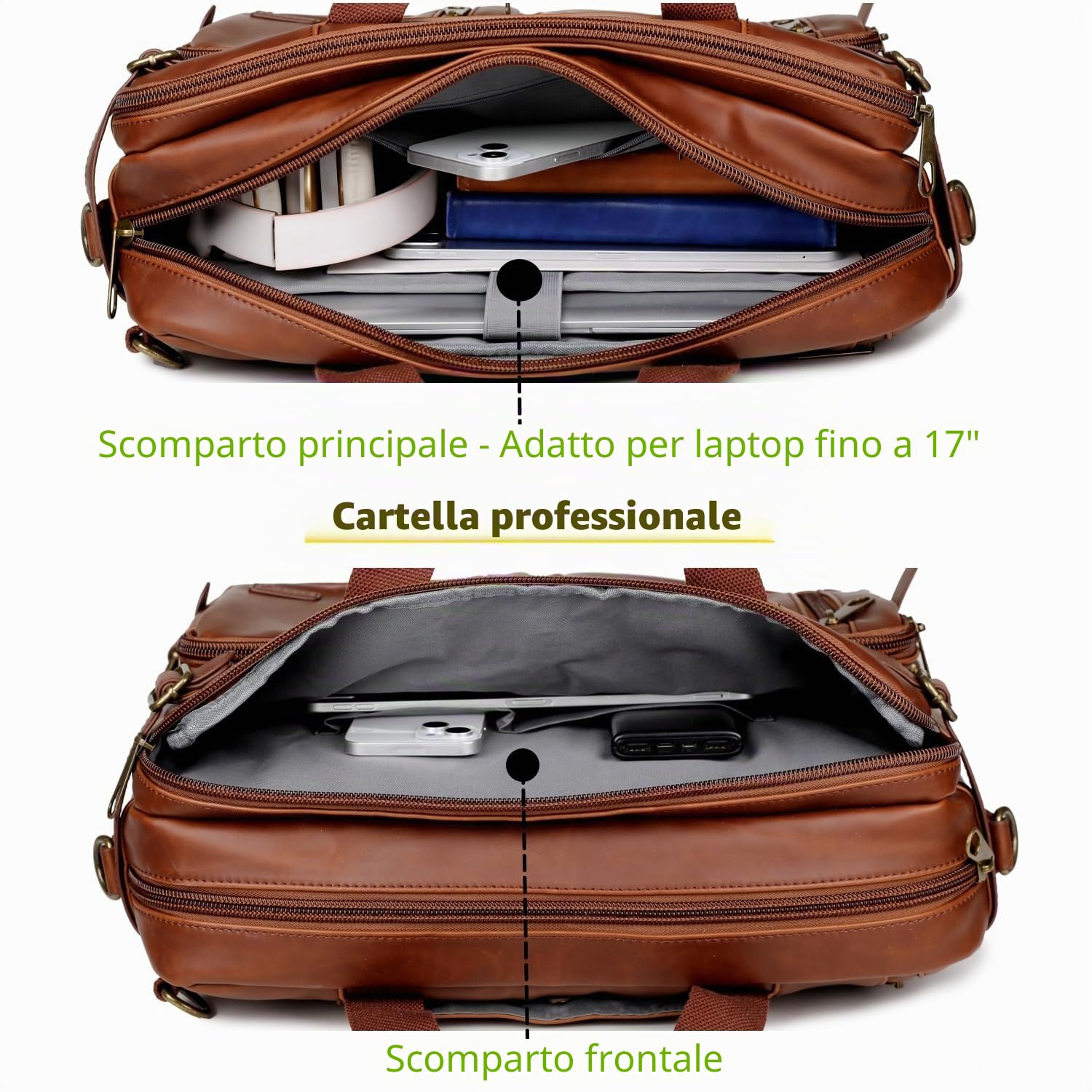 Borsa a tracolla in finta pelle, ibrida da 17 pollici, da uomo, a tracolla, multifunzione, per uomo, HB-22