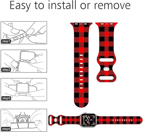 Miniatura 5 de Correa de reloj de Navidad compatible con Apple Watch Band de 1.496 in, 1.575 in, 1.614 in, 1.654 in, 1.732 in, 1.772 in, iWatch SE Series 8 7 6 5 4