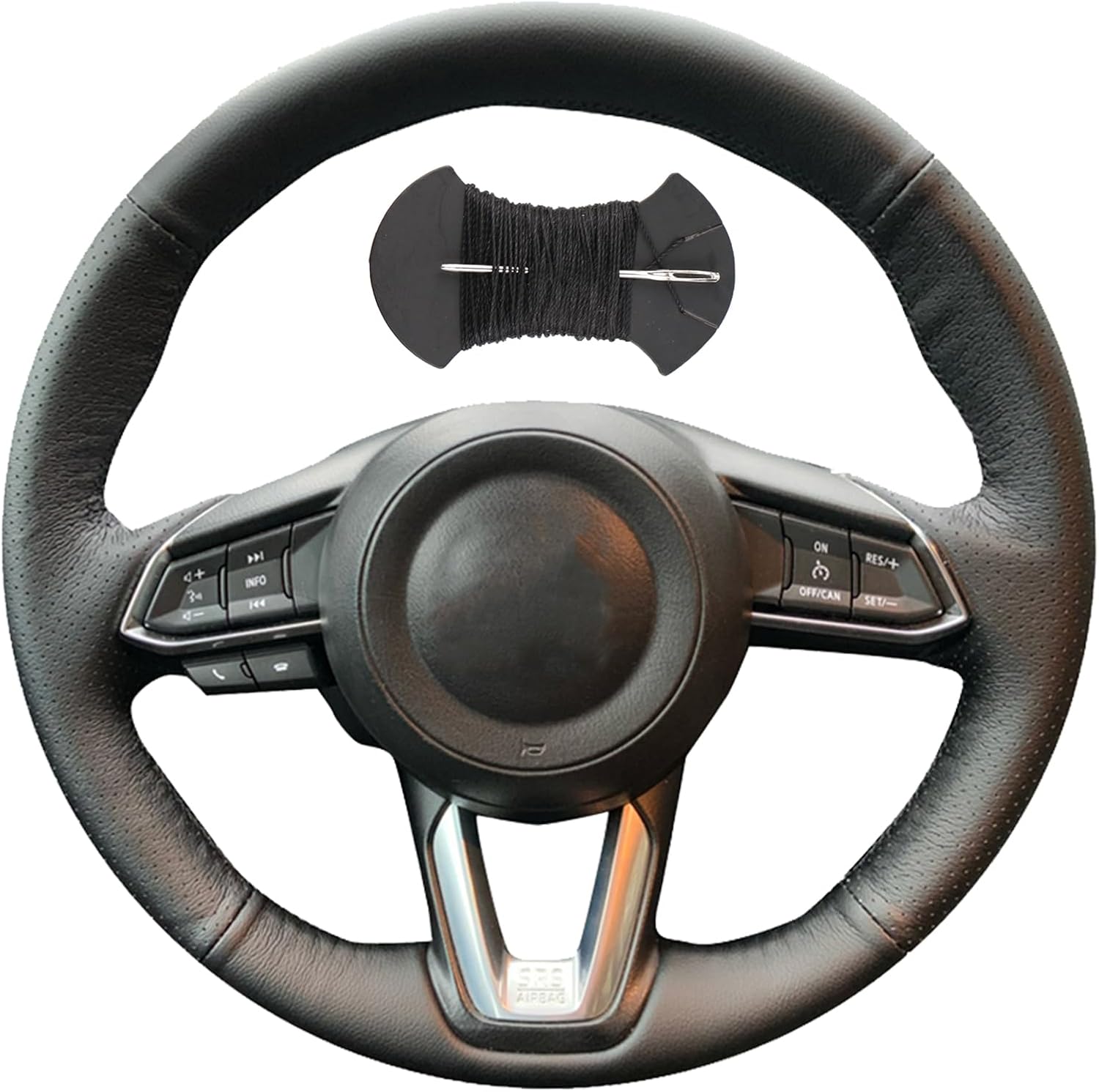 Car Steering Wheel Cover Microfiber Leather Stitch Wheel Wrap Fit for Mazda CX-3 CX3 CX-5 CX5 2017 2018 Mazda 6 CX-9