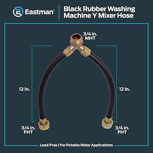 Miniatura 6 de Eastman Conector de goma para lavadora de 12 pulgadas, 34 pulgadas FHT x 34 In. MHT, manguera mezcladora Y, 60349N