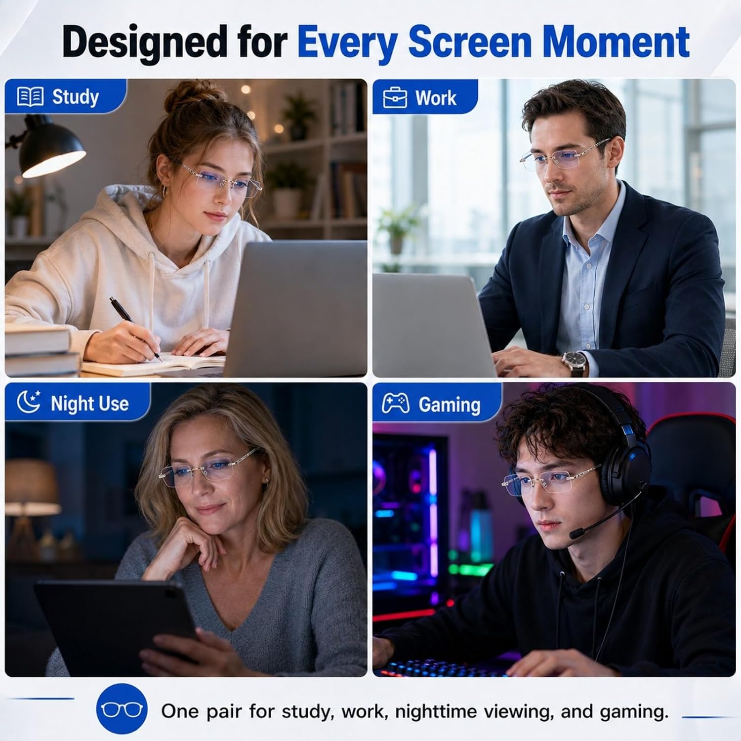 New Clarity Blue Glasses, Photochromic Lenses, Help Reduce Eye Fatigue