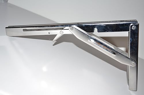 Miniatura 5 de SeaLux Marine - Soporte plegable de acero inoxidable para estantería, mesa, silla, carga de 550 libras (2 piezas)