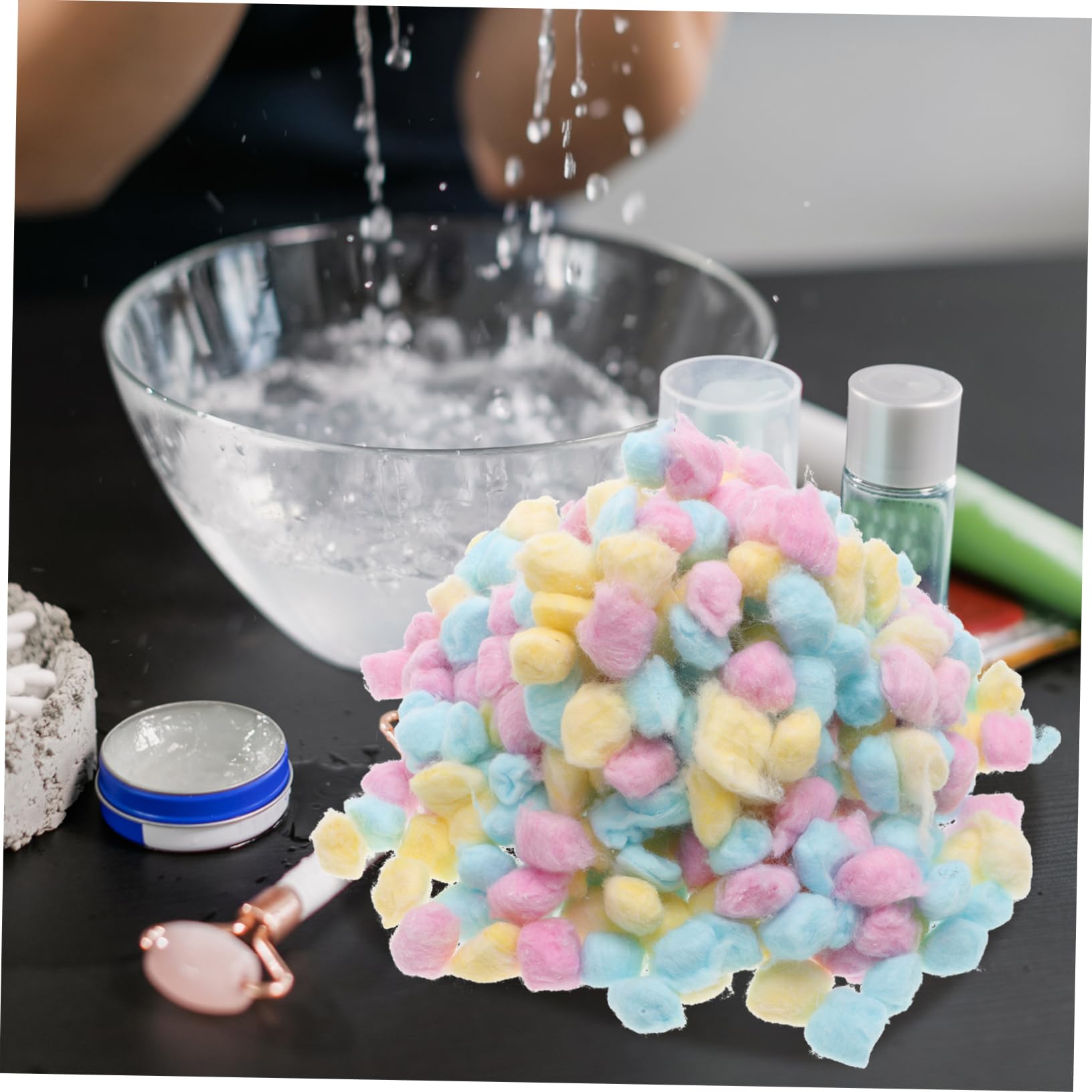 Bunte Wattebäusche 500g aus Baumwolle für Gesicht und Babys