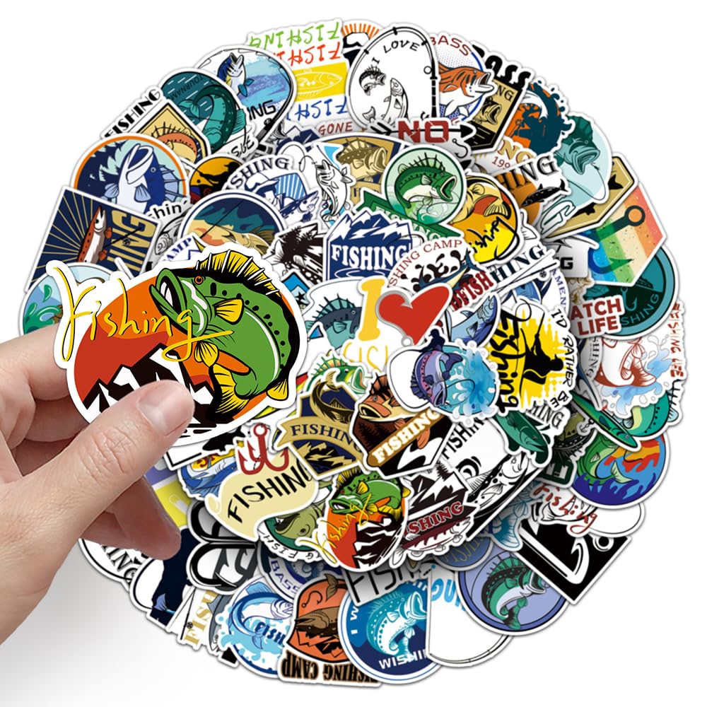 Vintage Fishing Vinyl Stickers, 100 PCS Waterproof Sports Decals for Laptops Scrapbooking, Journals, Notebooks, Water Bottles - Image 3