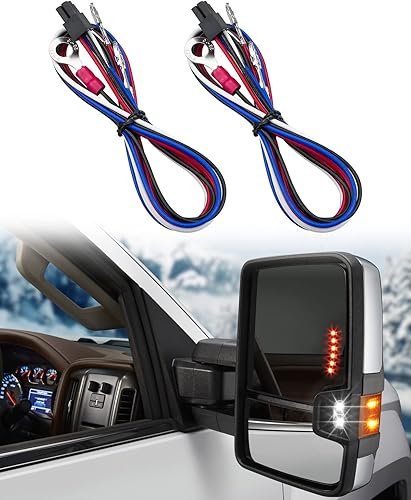 Arnés de cableado de espejos de remolque para Chevy Silverado GMC Sierra 1500 2500HD 2014-2018 Luz de señales de giro de carga para correr, 2