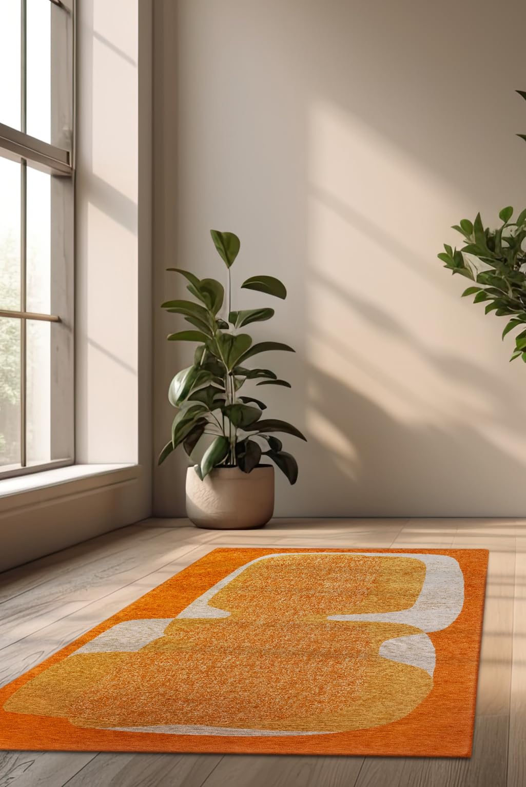 Tapis Poum Poum Orange doux isolant et facile à entretenir 80x150