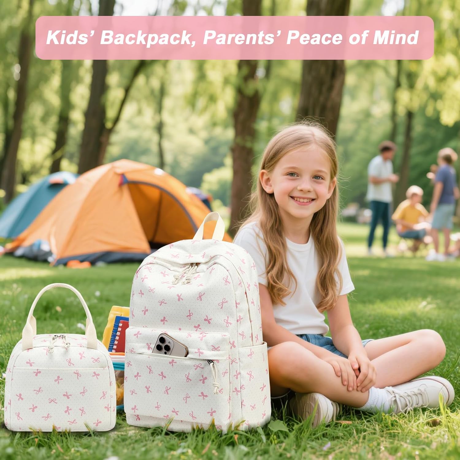 BTOOP Girls Backpack Kids Boys Elementary Bookbag Girly School Bag with Insulated Lunch Tote and Pencil Pouch - Image 6