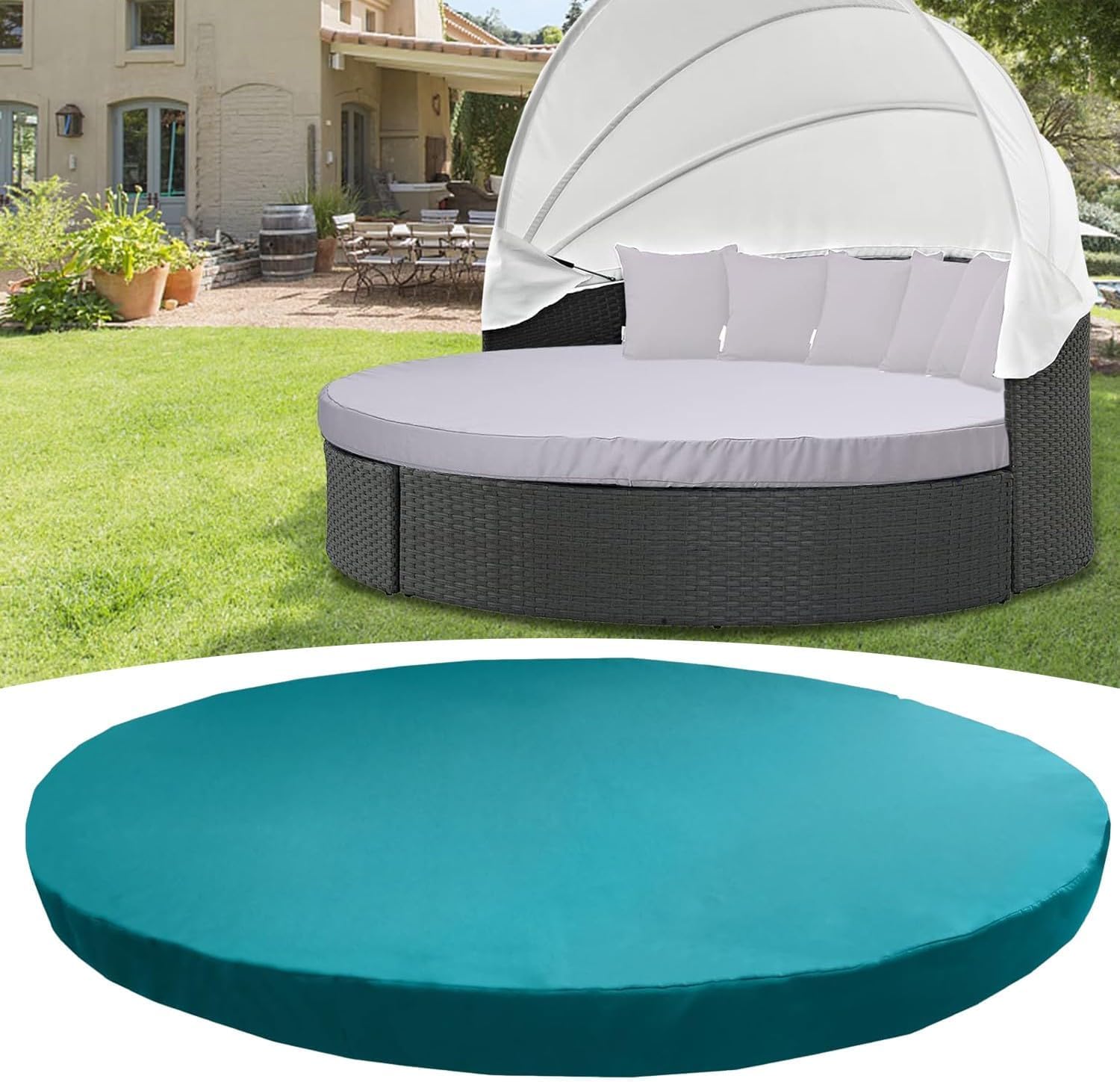 Housse de coussin de lit de bronzage 66 pouces verte ajustable pour extérieur