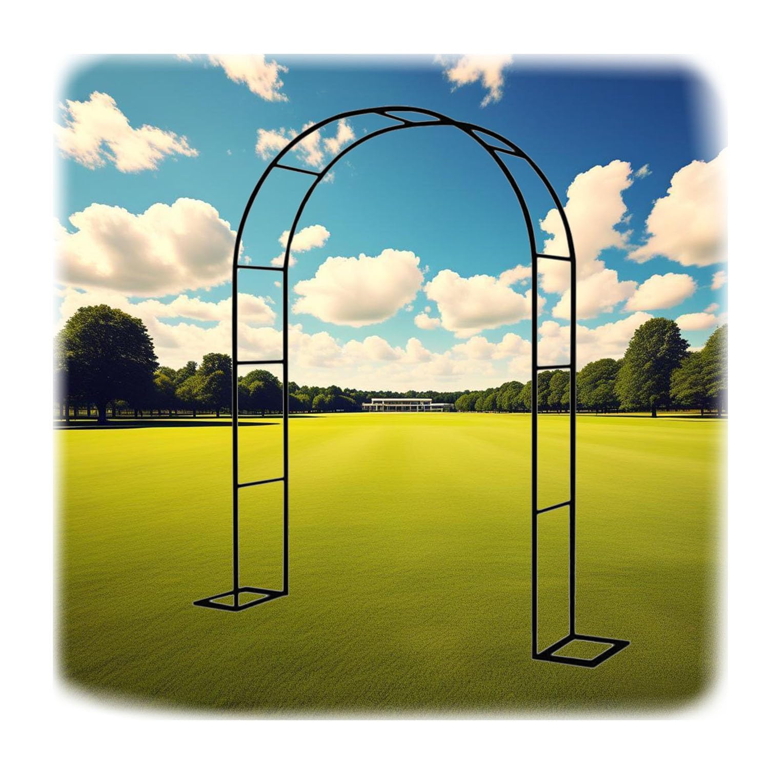Arche de jardin en métal noir L280xH220cm pour plantes grimpantes
