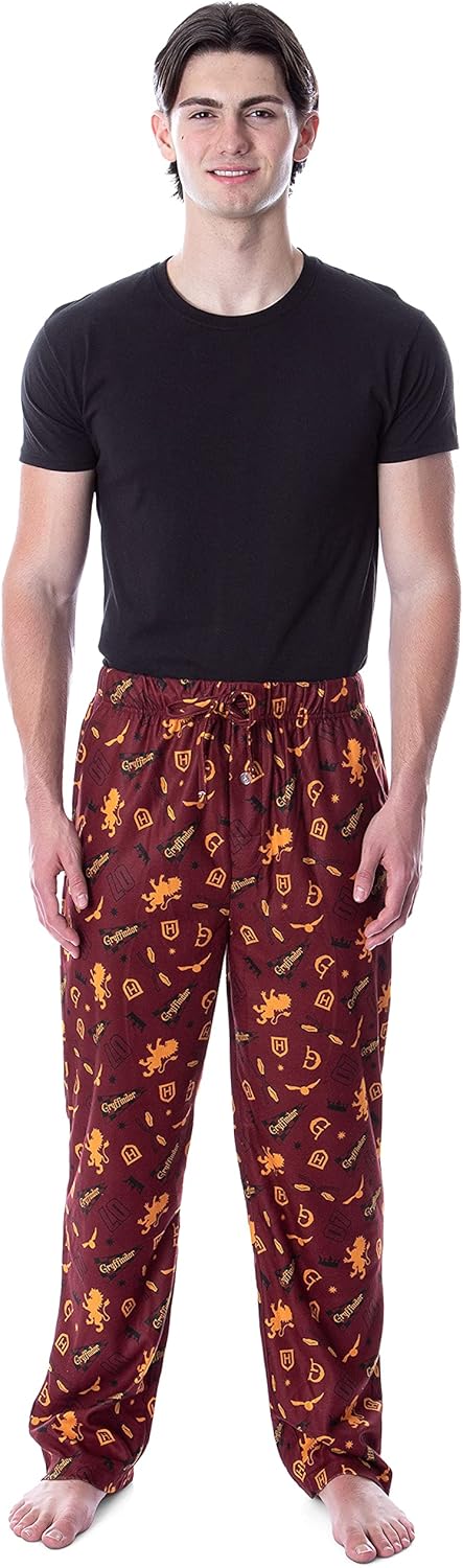 INTIMO Harry Potter Adult Men's Quidditch House Pajama Pants - All 4 Houses Gryffindor, Ravenclaw, Slytherin, Hufflepuff : Clothing, Shoes & Jewelry